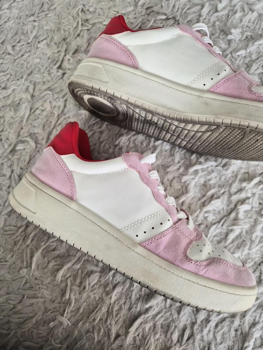 H&M Pink and White Colorblock Sneakers Size 5.5 - Picture 6 of 16